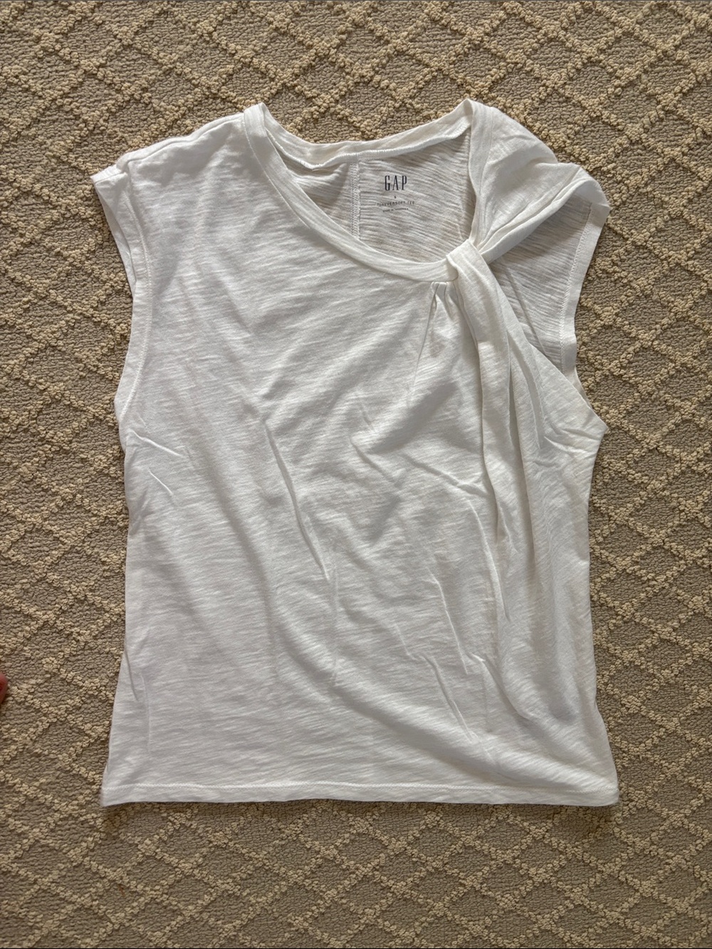 GAP White Tie-Shoulder Cap Sleeve Tank